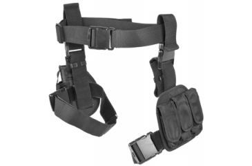 Image of Ncstar 3pcs Drop Leg Gun Holster And Magazine Holder Black Cv2908