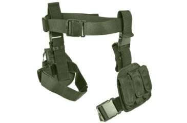 Image of Ncstar 3pcs Drop Leg Gun Holster And Magazine Holder Green Cv2908g