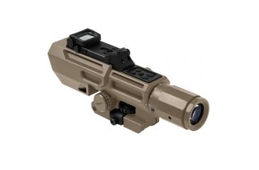Image of NcSTAR ADO 3-9X42 Scope w/Flip Up Red Dot Optic,Intergrated Red Dot,P4 Sniper Reticle,Red/Blue Illumination, Tan, VADOTP3942G