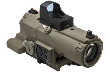 Image of NcSTAR Eco 4X34 Prismatic Scope w/Ddab/Urban Tactical Ret/Blue Illumination/Green Laser w/White/Red Nav Lights, Tan, VECO434QRTR-A