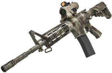 Image of NcSTAR Eco 4X34 Prismatic Scope w/Ddab/Urban Tactical Ret/Blue Illumination/Green Laser w/White/Red Nav Lights, Tan, VECO434QRTR-A
