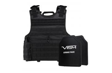 Image of NcSTAR Expert Carrier Vest w/Two 10x12in Shooters Cut Hard PE Ballistic Panels, Black, 2XL, BPCVPCVXL2963B-A