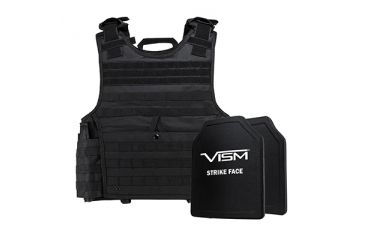 Image of NcSTAR Expert Carrier Vest w/Two 10x12in Shooters Cut Hard PE Ballistic Panels, Black, 2XL BPCVPCVXL2963B-A