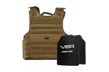 Image of NcSTAR Expert Carrier Vest w/Two 10x12in Shooters Cut Hard PE Ballistic Panels, Tan, 2XL, BPCVPCVXL2963T-A