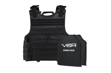 Image of NcSTAR Expert Plate Carrier Vest w/Two 10x12in Rectangle Cut Soft Ballistic Panels, Black, 2XL, BSCVPCVXL2963B-A