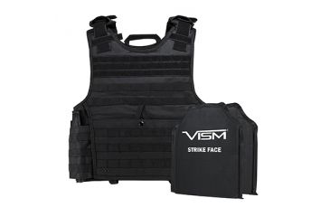 Image of NcSTAR Expert Plate Carrier Vest w/Two 10x12in Rectangle Cut Soft Ballistic Panels, Black, 2XL BSCVPCVXL2963B-A