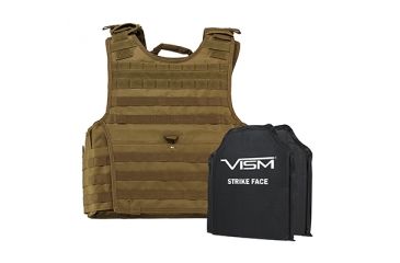 Image of NcSTAR Expert Plate Carrier Vest w/Two 10x12in Rectangle Cut Soft Ballistic Panels, Tan, 2XL BSCVPCVXL2963T-A