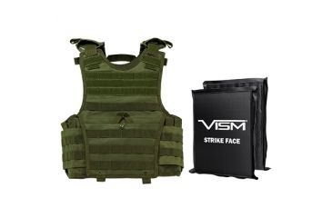 Image of NcSTAR Expert Plate Carrier Vest w/Two 8x10in Rectangle Cut Soft Ballistic Panels, Green, Extra Small - Small BSCVPCVXC2963G-A