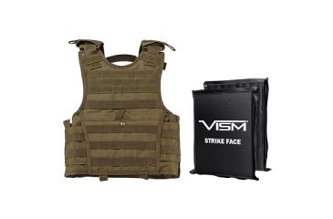 Image of NcSTAR Expert Plate Carrier Vest w/Two 8x10in Rectangle Cut Soft Ballistic Panels, Tan, Extra Small - Small BSCVPCVXC2963T-A