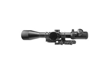 Image of NcSTAR Full Size Rifle Scope, 4-16x44mm, 30mm Tube, Illuminated P4 Sniper Glass Etched Reticle w/ Cantilever Scope Mount, Black, SEEFP41644GSPR-A