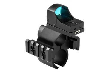 Image of NcSTAR Shotgun Barrel/Mag Tube Micro-Dot/Rail Mount, Black, Mossberg 500/590 MSHBDMOSR