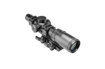 Image of NcSTAR STR Series Full-Size 1-6x24mm 30mm Tube Rifle Scope, Green/Red Illumination, Low Power Variable Reticle, Green Lens w/ VISM VMSPRBV2 Mount Combo, Black SEEFL1624GSPR-A