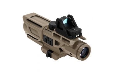 Image of NcSTAR Ultimate Sighting System Gen3 3-9x40 Rifle Scope,Red Micro Dot,P4 Sniper Reticle,Red/Blue Illumination,Green Lens, Tan, VSTP3940GDV3T