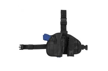 Image of NcSTAR Vism Drop Leg Right Handed Holster/Panel/Mag Pouch, Black CVDLHOL2956B