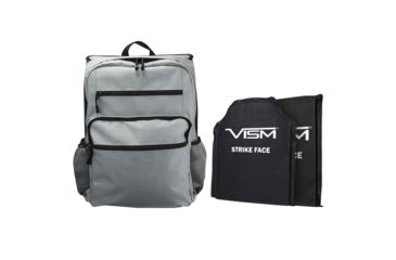 Image of NcSTAR VISM GuardianPack Backpack with Front/Rear Compartments for Soft Body Armor, 10 x 12in Level IIIA Ballistic Soft Panels Included, Light Gray, BGBPS3003LG-A
