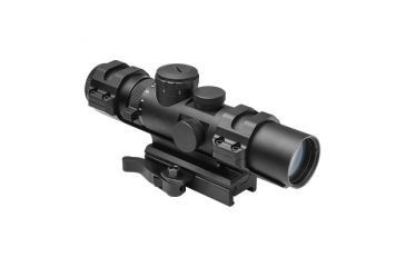 Image of NcSTAR XRS Series 2-7x32 Compact Scope w/ Modular Upper Scope Rings, Black, Blue Ill. Mil-Dot/Waver SECXRSM2732G