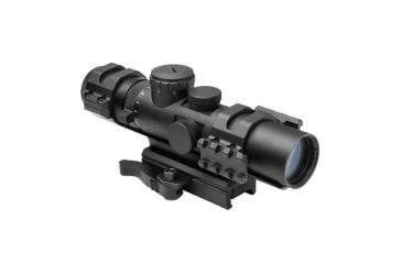 Image of NcSTAR XRS Series 2-7x32 Compact Scope w/ Modular Upper Scope Rings, Black, Blue Ill. Mil-Dot/Waver SECXRSM2732G