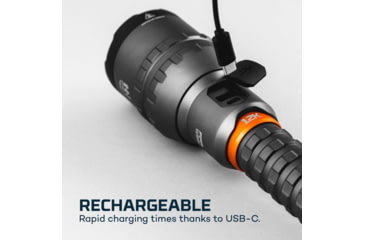 Image of Nebo 12K USB-C Rechargeable Flashlight w/ Power Bank, 12000 Lumens, Black, NEB-FLT-1007