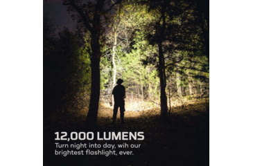 Image of Nebo 12K USB-C Rechargeable Flashlight w/ Power Bank, 12000 Lumens, Black, NEB-FLT-1007