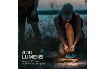 Image of Nebo Mycro Turbo Mode Rechargeable Headlamp and Cap Light, 400 Lumens, Black, NEB-HLP-0011