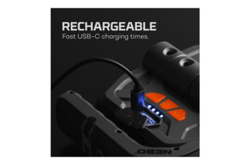 Image of Nebo Omni COB LED Flashlight, Lithium Polymer, White/Red, 3000 Lumens, Black/Orange, NEB-WLT-1008