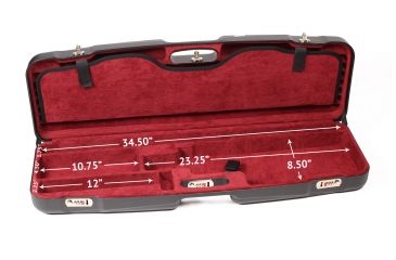 Image of Negrini Compact Shotgun Tube Set Case,34.7x11.5x4.9in,Barrel 34-1/2in and Tube Sets,Black/Bordeaux 1622LR-TUBE-5227