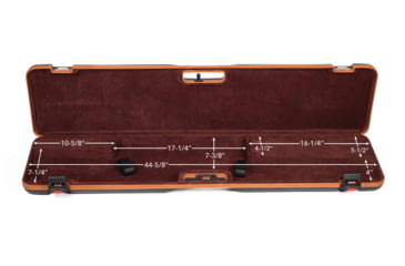 Image of Negrini Deluxe Compact Scoped Bolt Action Rifle Case, Black/Cognac Leather Trim/Brown Interior, 1619LX/5287