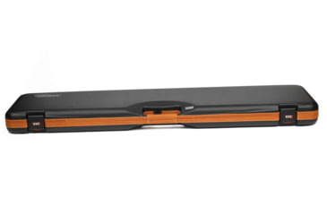 Image of Negrini Deluxe Compact Scoped Bolt Action Rifle Case, Black/Cognac Leather Trim/Brown Interior, 1619LX/5287
