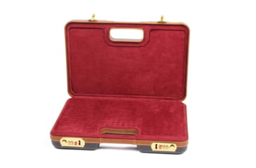 Image of Negrini Luxury Handgun Case, Black/Nespola Leather Trim/Bordeaux Interior, 2023LX-TAC/4840