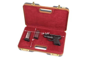Image of Negrini Luxury Handgun Case, Black/Nespola Leather Trim/Bordeaux Interior, 2023LX-TAC/4840