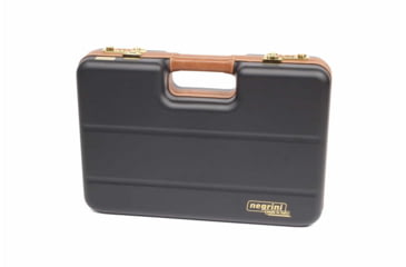 Image of Negrini Luxury Handgun Case, Black/Nespola Leather Trim/Bordeaux Interior, 2023LX-TAC/4840