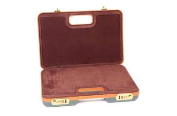 Image of Negrini Luxury Handgun Case, Green/Cognac Leather Trim/Brown Interior, 2023LX-TAC/4841