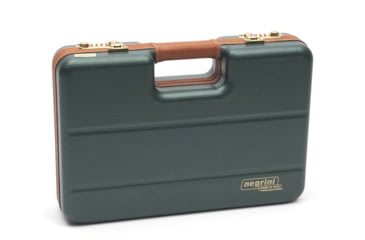 Image of Negrini Luxury Handgun Case, Green/Cognac Leather Trim/Brown Interior, 2023LX-TAC/4841