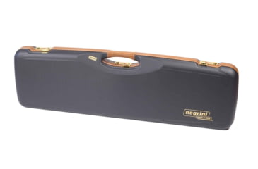 Image of Negrini O/U Deluxe Sporter Shotgun Case, Navy/Tobacco Leather/Navy Interior, 1654LX/5166