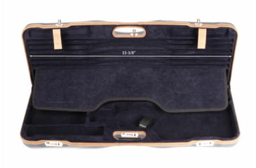 Image of Negrini OU Deluxe Skeet Two Barrel Shotgun Case + Tube Set, Navy/Tobacco Leather/Navy Interior, 1652LX-TUBE/5212