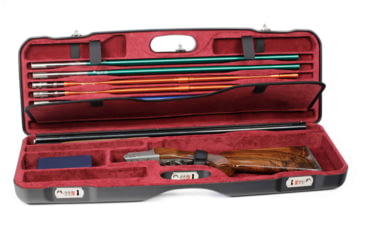Image of Negrini OU Skeet Single Shotgun Case + Tube Set, Black/Bordeaux, 1659LR-TUBE/5160