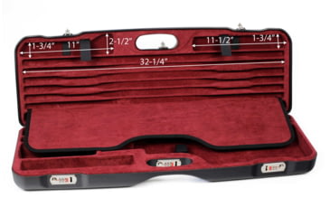 Image of Negrini OU Skeet Single Shotgun Case + Tube Set, Black/Bordeaux, 1659LR-TUBE/5160