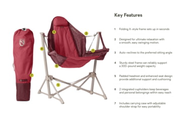 Image of NEMO Equipment Stargaze EVO-X Folding Reclining Camp Chair, Deep Claret, 811666036247