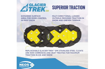 Image of Neos Navigator Glacier Trek Spike Overshoes, Black, XL, N5P3G-GRY-XLG