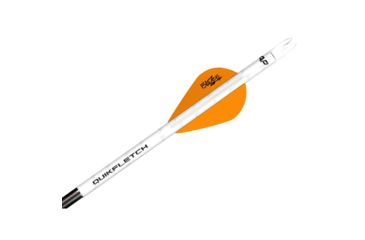Image of New Archery Products Quikfletch 2in Quikspin Vanes, Black Tube, 100 Pack, White/Orange/Orange, NAP-60-383