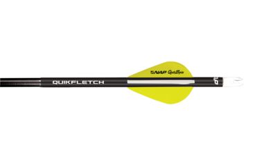 Image of New Archery Products Quikfletch 2in Quikspin Vanes, Black Tube, 6 Pack, White/Yellow/Yellow NAP-60-744