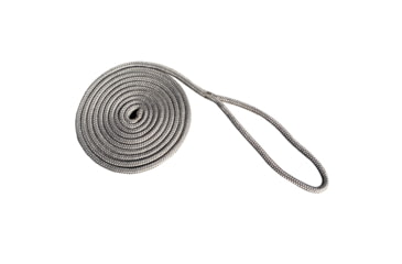Image of New England Ropes 1/2in x 15ft Nylon Double Braid Dock Line - Grey, Grey, 5058-16-00015