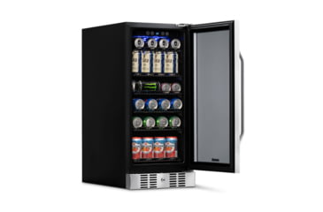 Image of NewAir 15in Built-in Beverage Fridge - 96 Cans, Black / Stainless Steel, ABR-960