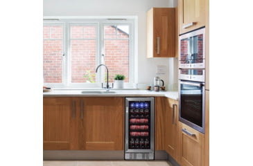 Image of NewAir 15in Built-in Beverage Fridge - 96 Cans, Black / Stainless Steel, ABR-960