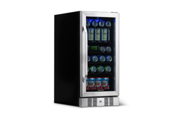 Image of NewAir 15in Built-in Beverage Fridge - 96 Cans, Black / Stainless Steel, ABR-960