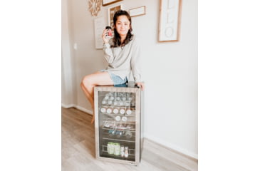Image of NewAir Can Freestanding Beverage Fridge - 126 Cans, Black / Stainless Steel, AB-1200