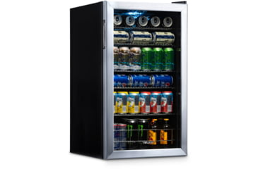 Image of NewAir Can Freestanding Beverage Fridge - 126 Cans, Black / Stainless Steel, AB-1200