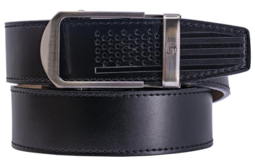 Image of Nexbelt Smooth USA Flag Tip Debossed Dress Belt, Non-EDC, Black, PCH6236
