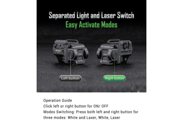 Image of Nextorch WL22 LED Compact Weapon Light w/Green Laser. Lithium Ion, White, 650 Lumens, Black, PS520034