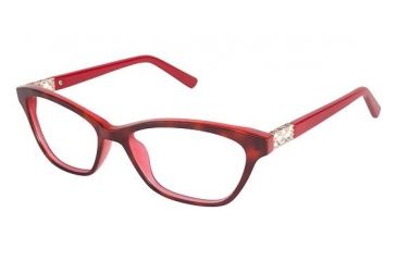Image of Nicole Miller Amber Single Vision Prescription Eyeglasses - Frame RED TORTOISE, Size 54/16mm NMAMBER03
